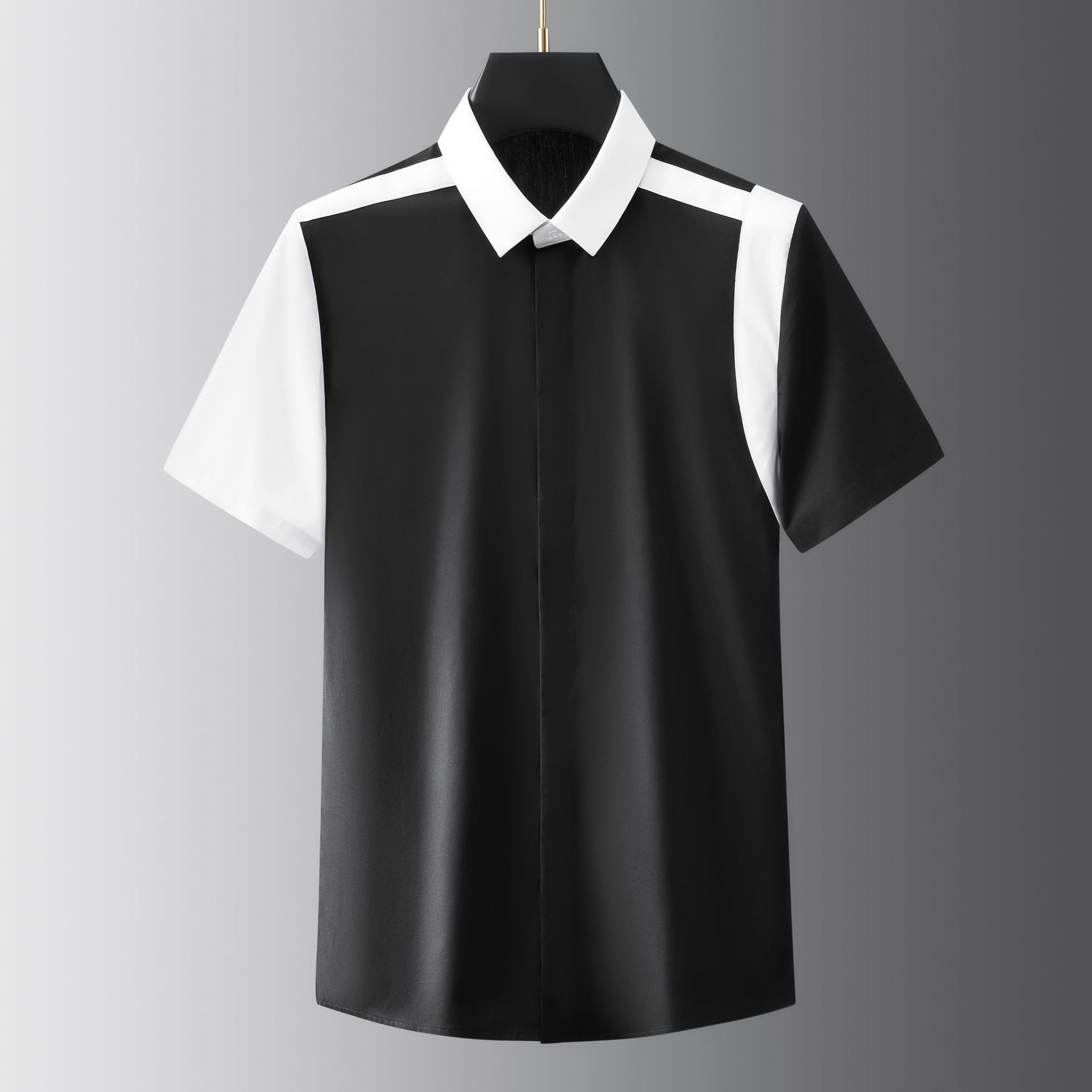 Men's Black White Stylish Casual Shirt